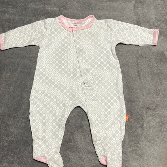 Magnificent Baby Other - Magnificent Baby Pink and Gray Footie